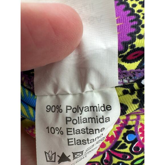 Dona Jo Fitwear Leggings Women Sz 1 Skull Bring Colorful Mardi Gras Compression - Picture 8 of 8